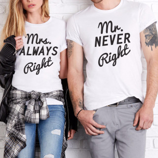 Sada triček "Mr NEVER Right & Mrs ALWAYS Right"
