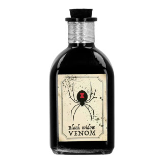Skleněná láhev „Jed černé vdovy“ Skleněná láhev „Jed černé vdovy“