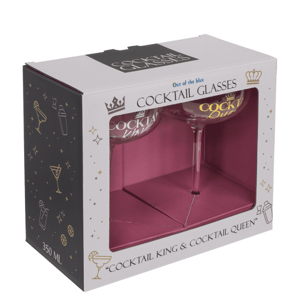 Sada koktejlových sklenic "Cocktail King & Queen"