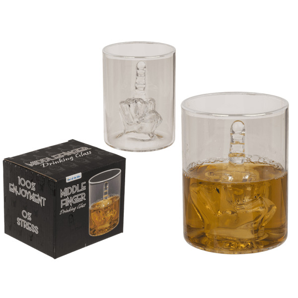 Sklenice na whisky „Middle Finger“, 350 ml
