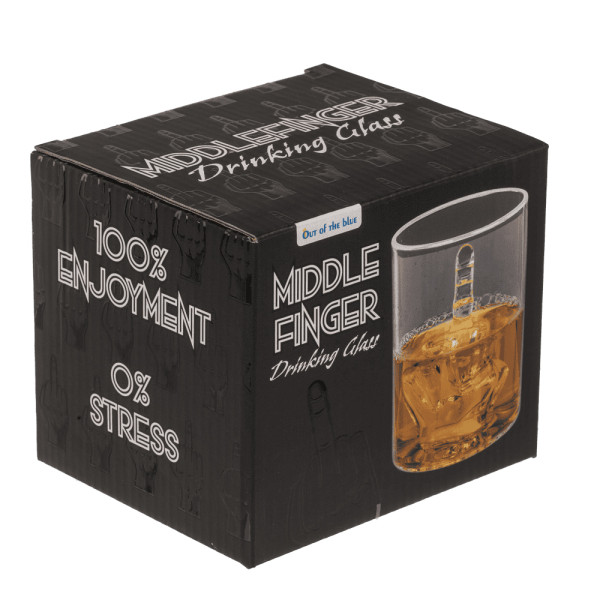 Sklenice na whisky „Middle Finger“, 350 ml