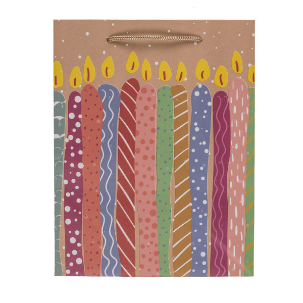 Papírová dárková taška "Balloons and candles" (23x18x8cm)