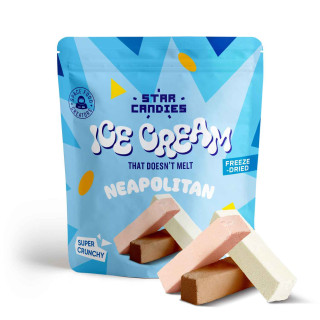 STAR CANDIES lyofilizovaná zmrzlina NEAPOLITAN (vanilková, čokoládová, jahodová), 16 g