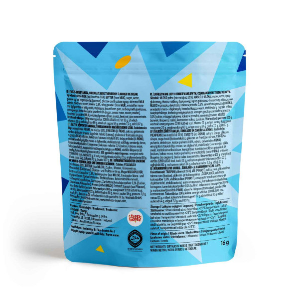 STAR CANDIES lyofilizovaná zmrzlina NEAPOLITAN (vanilková, čokoládová, jahodová), 16 g STAR CANDIES lyofilizovaná zmrzlina NEAPOLITAN (vanilková, čokoládová, jahodová), 16 g