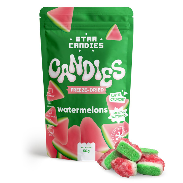 STAR CANDIES lyofilizované želé „Watermelons“, 30g.