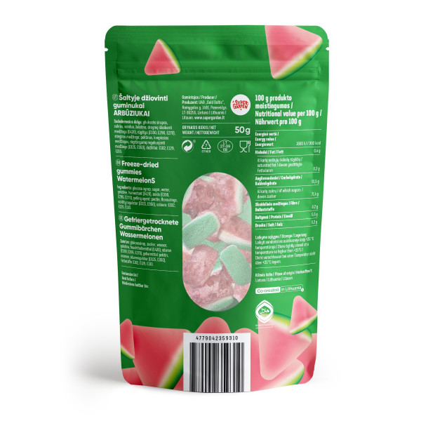 STAR CANDIES lyofilizované želé „Watermelons“, 30g.