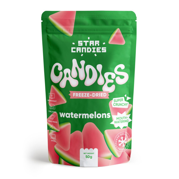 STAR CANDIES lyofilizované želé „Watermelons“, 30g.