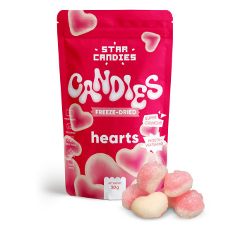 STAR CANDIES lyofilizované želé „Hearts“, 30g.