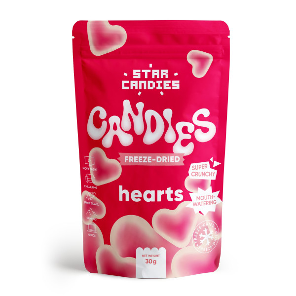 STAR CANDIES lyofilizované želé „Hearts“, 30g.