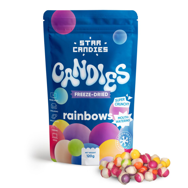 Mrazem sušené bonbony „Rainbows“ od STAR CANDIES, 120g.