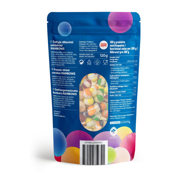 Mrazem sušené bonbony „Rainbows“ od STAR CANDIES, 120g.