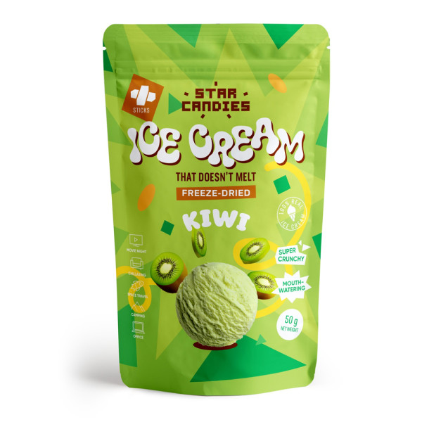 Lyofilizovaná zmrzlina s příchutí kiwi STAR CANDIES, 50g