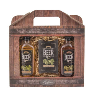 Kosmetická dárková sada „BEER SPA“ - Sprchový gel (100 ml), šampon (100 ml) a koupelová sůl (150g)