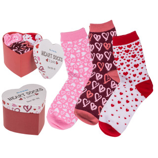Dámská sada ponožek "Srdce" v dárkovém balení (3 páry)
