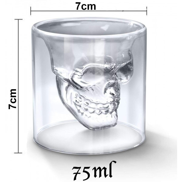 Sklenice "DOOMED" ve tvaru lebky, 75ml