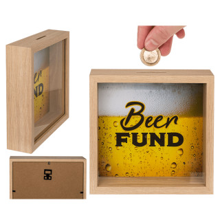 Dřevěná pokladnička - rámeček „Pivo"