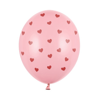 Růžové balónky "Srdce" (6 ks)