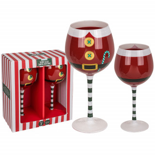 Sada "vánočních" sklenic na víno (2 kusy)