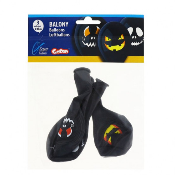 Balónky "Halloween faces" Premium (3 ks)