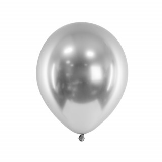 Lesklé stříbrné balónky (10 ks)