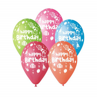 Balónky "Všechno nejlepší k narozeninám" (5 ks)