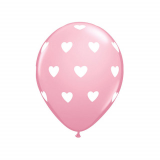 Růžové balónky "Srdce" (6 ks)