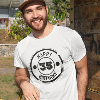 Tričko "Happy birthday" s věkem podle Vašeho výběru