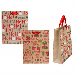 Papírová dárková taška "Ho Ho Ho" (18 x 10 x 23 cm)
