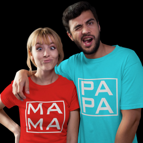 Sada triček "MAMA and PAPA"