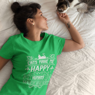 Dámské tričko "Cats make me happy"