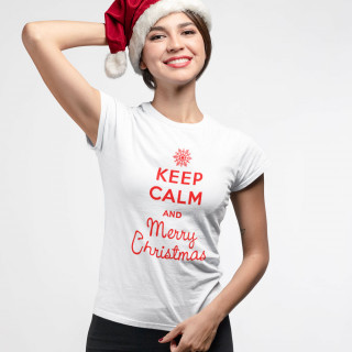 Dámské tričko "Keep calm Merry Christmas"