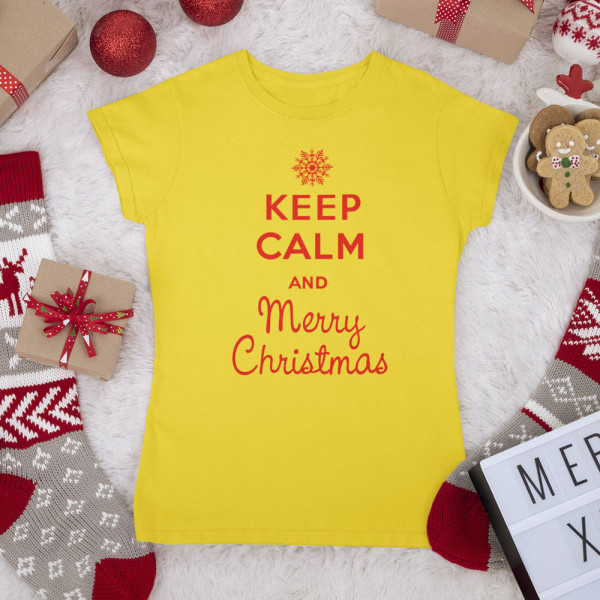 Dámské tričko "Keep calm Merry Christmas"