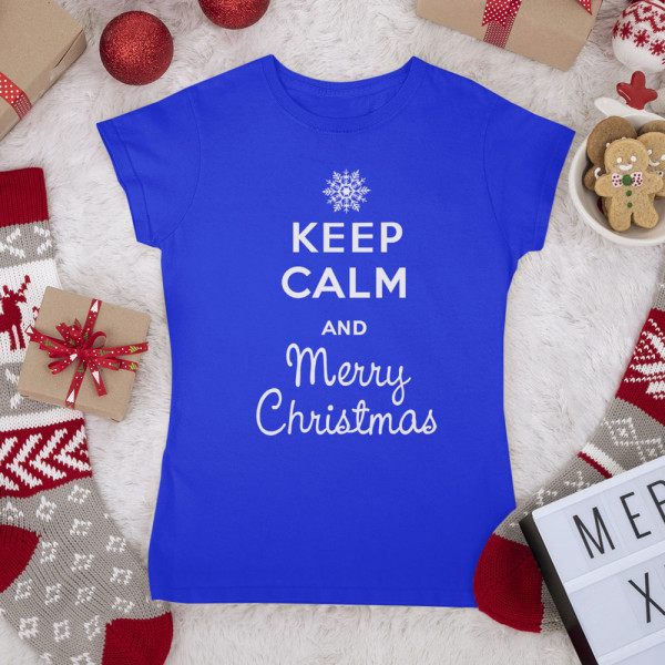 Dámské tričko "Keep calm Merry Christmas"