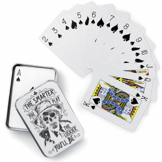 Karty v kovové krabičce "The smarter you play..."