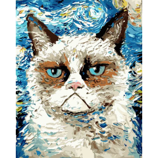 Malování podle čísel „Rozzlobená kočka" (40x50cm)