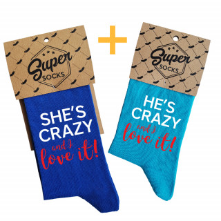 Sada ponožek pro páry "Crazy couple"