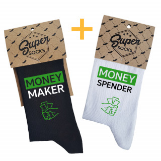 Sada ponožek pro páry "Money maker and spender"