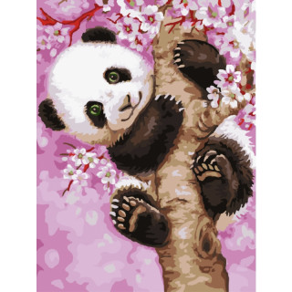 Malování podle čísel "Těžká panda" (30x40cm)