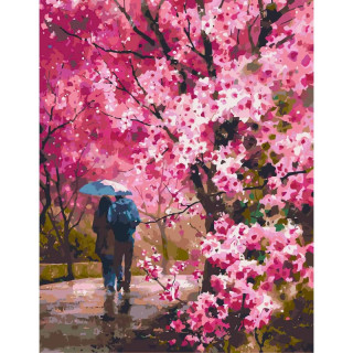 Malování podle čísel „Kvetoucí park" (40x50cm)