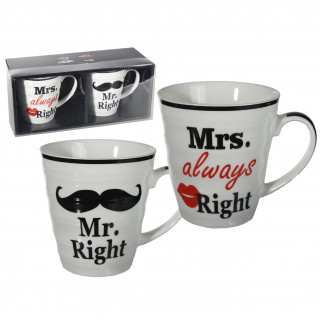 Sada hrnků "Mr. Right & Mrs Always Right"