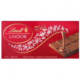 "LINDT LINDOR" mléčná čokoláda s měkkou náplní, 100g