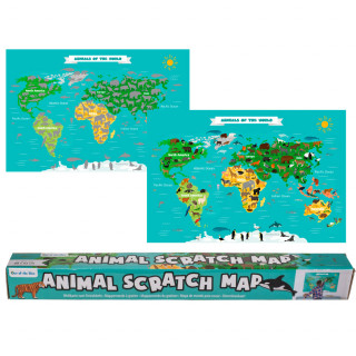 Stírací mapa "Zvířata světa"