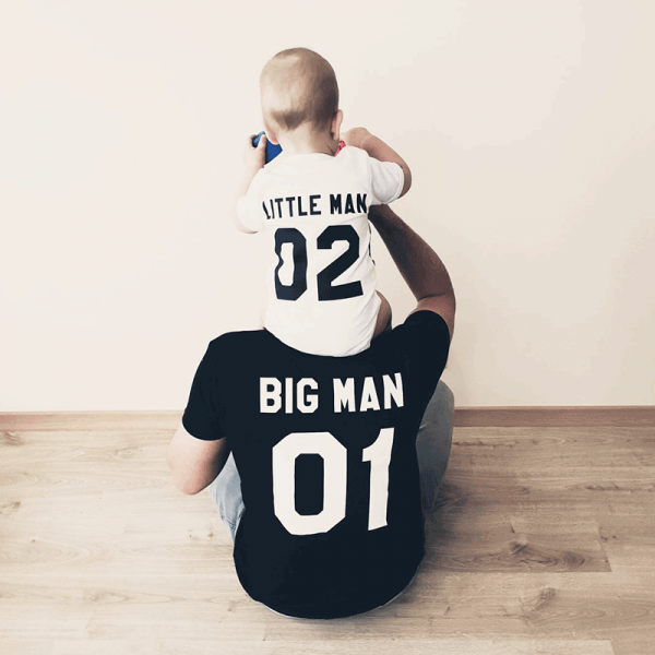 Set triček „Big Man and Little Man“ s vybranými čísly