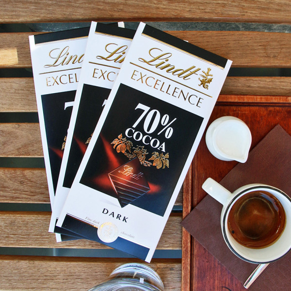 3ks. "LINDT EXCELLENCE hořká čokoláda (70%)