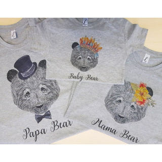 Rodinná sada triček "Bear Family"