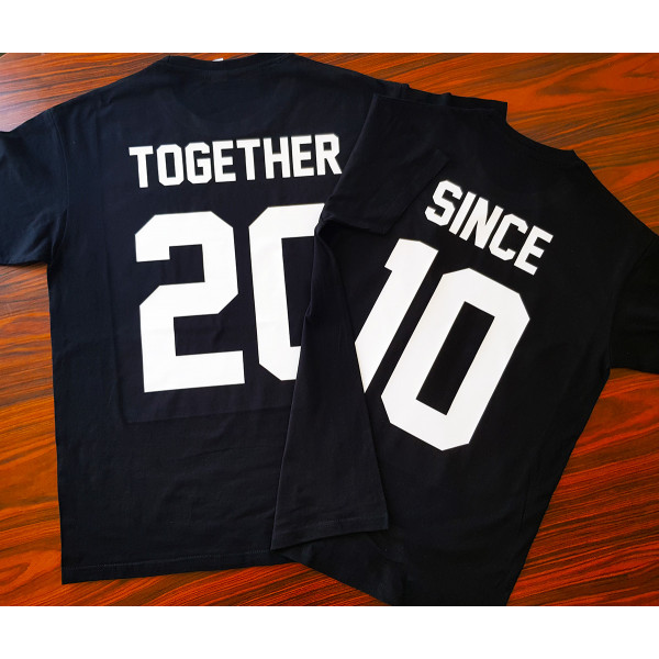 Sada triček "Together Since" s rokem podle Vašeho výběru