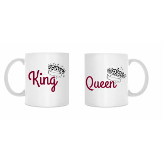Sada hrnků pro páry "King & Queen"