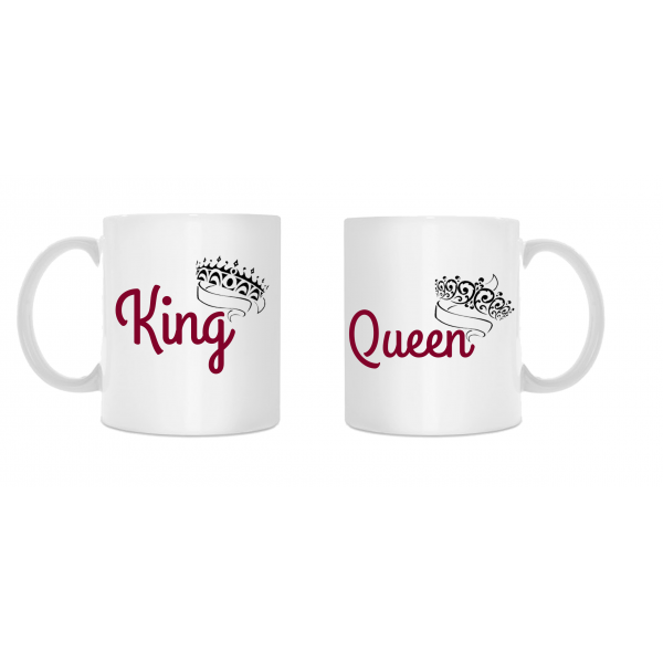 Sada hrnků pro páry "King & Queen"