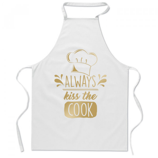 Bavlněná zástěra "Always kiss the cook"