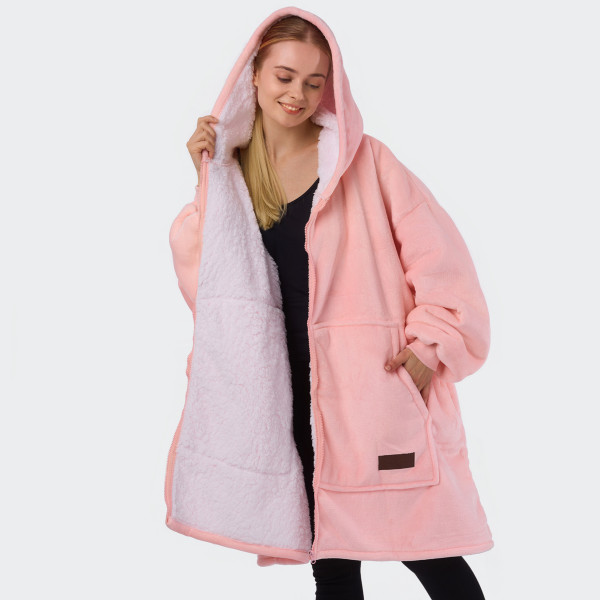 BARAMOOR mikina - pléd se zipem "Light Pink" BARAMOOR mikina - pléd se zipem "Light Pink"